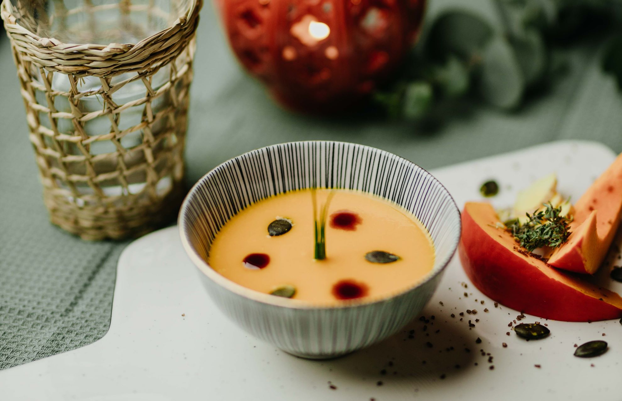 Kürbiscremesuppe ist ein gut bekömmliches Gericht.