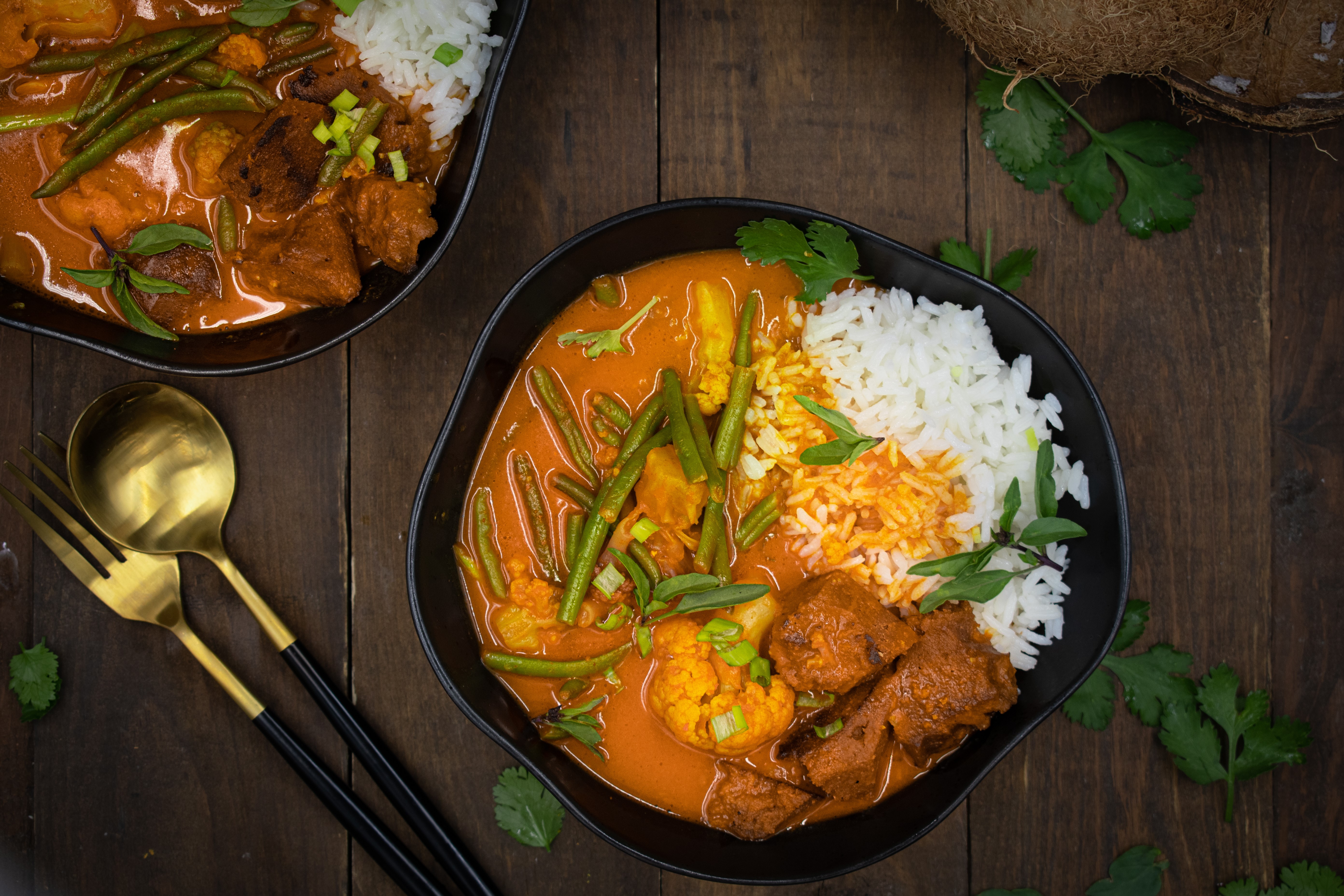 Seitan-Bohnen-Curry